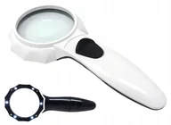Mikroskopy i lupy - LUPA PODŚWIETLANA DO CZYTANIA SZKŁO POWIĘKSZAJĄCE Z LAMPKAMI LED - miniaturka - grafika 1