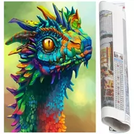 Zabawki kreatywne - Haft diamentowy smok mozaika diamentowa 40x30 cm - miniaturka - grafika 1