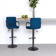 Taborety i hokery - vidaXL Hokery, 2 szt., niebieskie, obite aksamitem - miniaturka - grafika 1