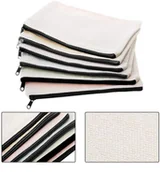 Kosmetyczki, organizery i kuferki - Kosmetyczka Tkanina Z Zamkiem Diy Do Pomalowania Haftu Piórnik, 6 szt. - miniaturka - grafika 1