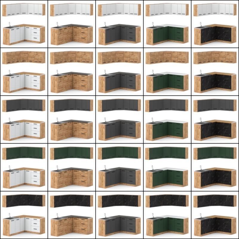 Meble Kuchenne Narożne Modułowe Duże Danka 3.2m Wotan San Sebastian Wotan