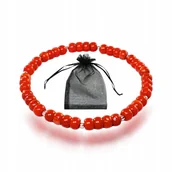 Bransoletki - Bransoletka Naturalny czerwony Koral oponki 4x5 Srebro 925 gumka 20 cm - miniaturka - grafika 1