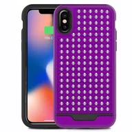 Etui i futerały do telefonów - Zizo Star Diamond Hybrid Cover Etui iPhone X (Purple/Black) - miniaturka - grafika 1