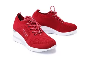 MUSTANG 46C0002 czerwony, półbuty, sneakersy damskie - Mustang - Półbuty damskie - miniaturka - grafika 1