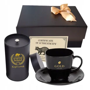 Zestaw prezentowy kawa Kopi Luwak 100g + filiżanka w ekskluzywnym pudełku. - Zestawy upominkowe - miniaturka - grafika 1