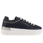 Buty sportowe damskie - Buty Tommy Hilfiger Lux Metallic Cupsole FW0FW07030-DW6 - granatowe - miniaturka - grafika 1