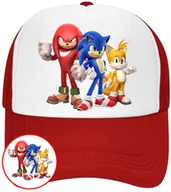Czapki i chusty sportowe męskie - CZAPKA Z DASZKIEM SONIC DLA DZIECI NA LATO SIATKA CZERWONA BEJSBOLÓWKA - miniaturka - grafika 1