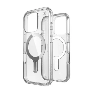 Speck Presidio Perfect-Clear ClickLock & MagSafe - Etui iPhone 16 Pro (Clear / Chrome Finish / Serene Silver) - Etui i futerały do telefonów - miniaturka - grafika 1
