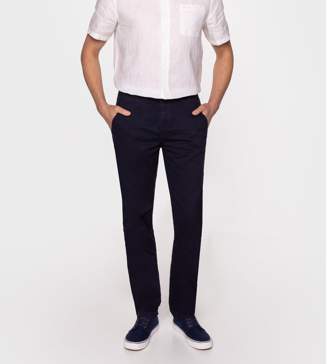 Spodnie męskie chino straight LUKAS 4026 NAVY BLAZER-28\32