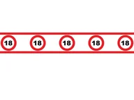 Dekoracje sali - Baner Znak zakazu 18tka - 610 cm - 1 szt. - miniaturka - grafika 1