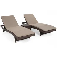 Zestaw leżanek ogrodowych Bora Bora Brown Mat / Brown Melange ze stolikiem