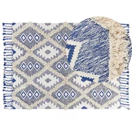 Dywany - Dywan bawełniany 140 x 200 cm beżowo-niebieski MANAVGAT Lumarko! - miniaturka - grafika 1