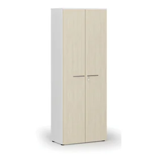 Szafa biurowa z drzwiami PRIMO WHITE, 2128 x 800 x 420 mm, biały/brzoza - Szafy biurowe - miniaturka - grafika 1