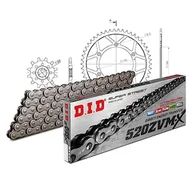 Części motocyklowe - Zestaw łańcuchów DID stal 520ZVM-X / 114 nit zamek do Suzuki RM 125 ccm rok prod. 1997-2005 - miniaturka - grafika 1