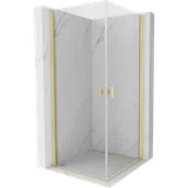 Kabiny prysznicowe - Mexen Mist-B Duo kabina prysznicowa uchylna 80 x 80 cm, transparent, złota szczotkowana - 8A2-080-080-55-00 - miniaturka - grafika 1