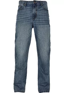 Spodnie męskie - Urban Classics Spodnie męskie Flared Jeans Sand Destroyed Washed 40, piasek zniszczony, 40 - grafika 1