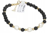 Bransoletki - Bransoletka kamień naturalny PERŁA LAWA 925 - miniaturka - grafika 1