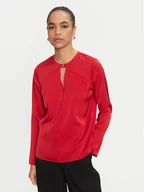 Bluzki damskie - Calvin Klein Bluzka K20K207650 Czerwony Regular Fit - miniaturka - grafika 1