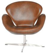 Fotele - D2 Cup Fotel inspirowany projektem Swan skóra 72x65 cm, jasnobrązowy 25399  - miniaturka - grafika 1