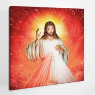 Ikony i obrazy sakralne - Jezus Miłosierny Miłosierdzie - obraz polycanvas, 60x60 - miniaturka - grafika 1