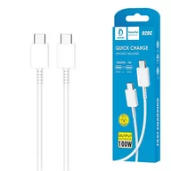 Kable USB - DENMEN KABEL USB TYP-C DO TYP-C PD 3,6A POWER DELIVERY 1M WYJSCIE 100W D20C BIAŁY D20C WHITE - miniaturka - grafika 1