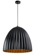 Lampy sufitowe - Sigma czarno-miedziana lampa wisząca TELMA 32021 lampa sufitowa z dużym czarnym kloszem do jadalni 32021 - miniaturka - grafika 1