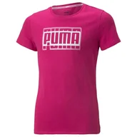 Koszulki dla dziewczynek - Koszulka dziewczęca Puma Alpha bawełniana różowa-176 - miniaturka - grafika 1