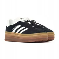 Trampki damskie - Buty damskie trampki adidas Gazelle Bold IE0876 zamszowe czarne 37 1/3 - miniaturka - grafika 1
