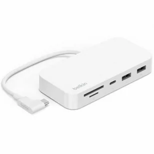 Belkin Adapter Connect USB-C do USB-A, USB-C, Ethernet, SD, microSD, biały - Złącza, przejściówki, adaptery - miniaturka - grafika 1