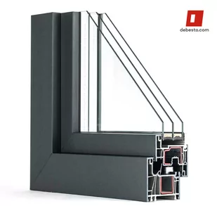 Okno plastikowe PCV Gealan Linear Okno rozwierne + rozwierno-uchylne + uchylne 2000x2200 - Okna - miniaturka - grafika 1