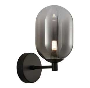 Szklany czarny kinkiet C1-B86 - Lampy ścienne - miniaturka - grafika 1