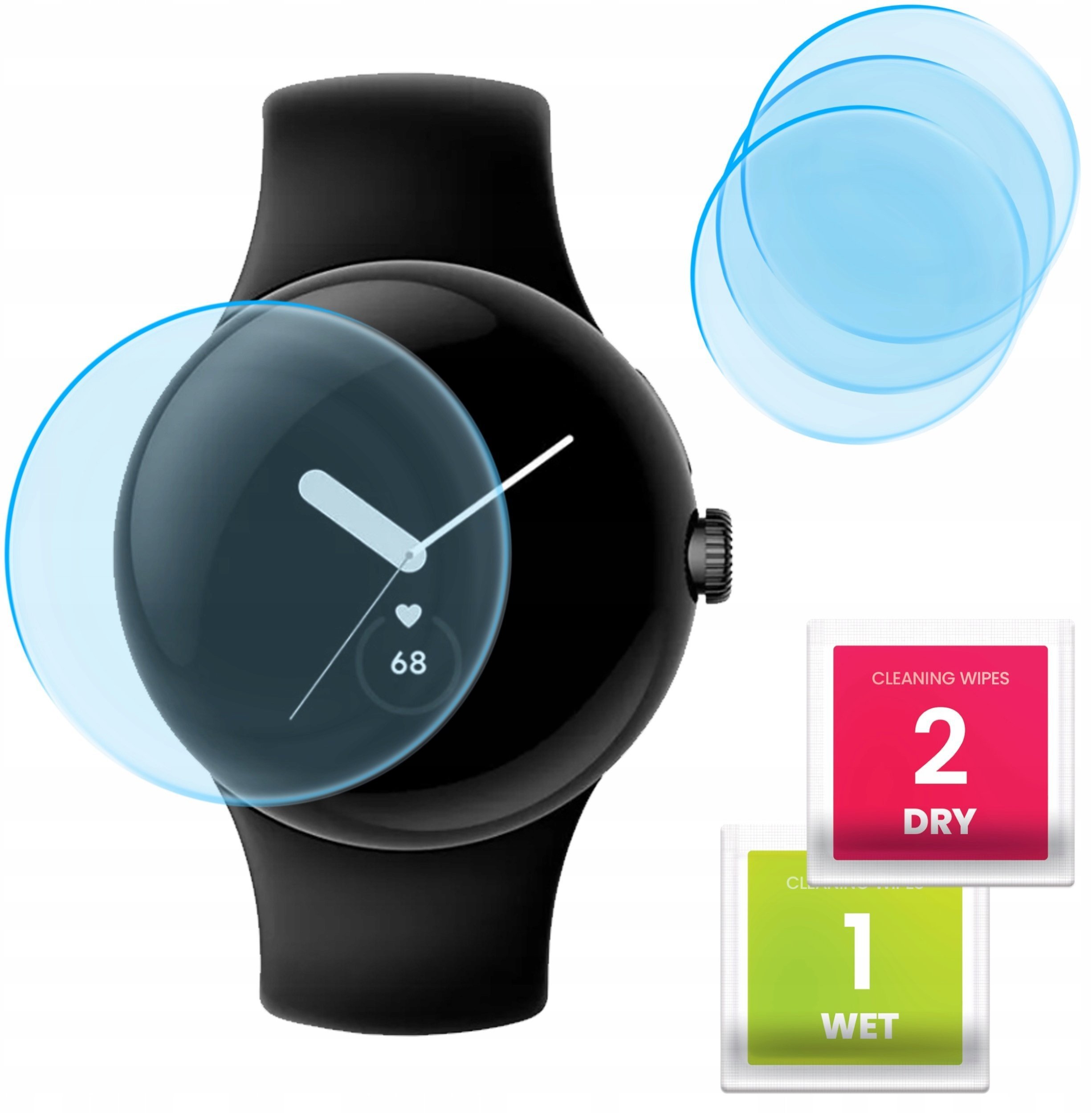 3-PAK Szkło Hybrydowe do Google Pixel Watch Szkiełko, Ochronne, Odporne