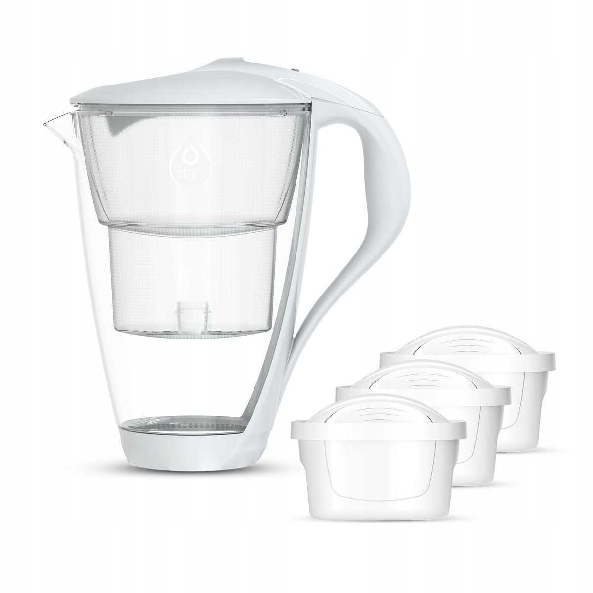 Dzbanek filtrujący DAFI Crystal Led Biały