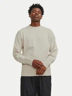 Swetry męskie - Jack&Jones Sweter Collective 12251556 Beżowy Relaxed Fit - miniaturka - grafika 1