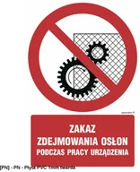 Tablice BHP - SIGNPROJECT GC044 - Zakaz zdejmowania osłon podczas pracy urządzenia 350x525 - miniaturka - grafika 1