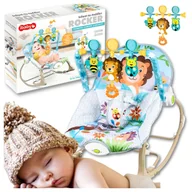 Leżaczki i huśtawki - Leżaczek Bujaczek Dla Niemowląt Dziecka Wibracje Dzwięk Regulowany Składany - miniaturka - grafika 1