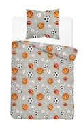 Pościel dla dzieci - Pościel bawełniana dziecięca 160x200 xoxo 5874a piłka - miniaturka - grafika 1