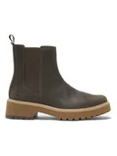 Botki damskie - Timberland Skórzane sztyblety "Carnaby Cool" w kolorze khaki - miniaturka - grafika 1