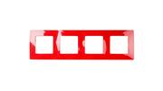 Klawisze i ramki - Legrand Niloe Ramka czterokrotna czerwona 665024 - miniaturka - grafika 1