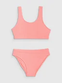 Stroje kąpielowe dla dziewczynek - 4F Kostium kąpielowy dwuczęściowy dziewczęcy - beżowy 122/128 (6-8 lat) - miniaturka - grafika 1