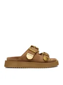 Klapki i japonki damskie - Badura Klapki CYCLAMEN-80033-25 Beżowy - miniaturka - grafika 1