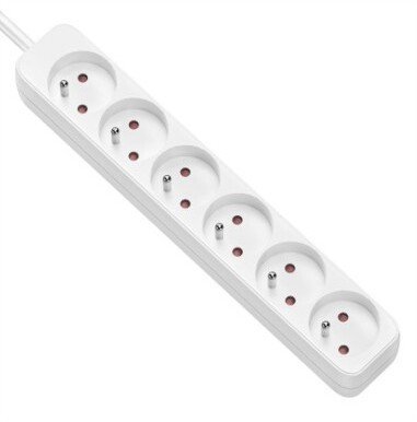 Listwa zasilająca Value Listwa zasilająca VALUE, 6-gniazdkowa, na wtyczki francuskie UTE, biała, 3 m