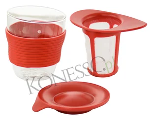 Kubek do herbaty Hario Handy tea maker 200ml - czerwony - Kubki - miniaturka - grafika 3