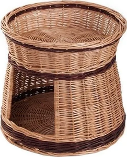 WickerPL ROSIE BUDA DLA KOTA LEŻAK DLA ZWIERZĄT DOMEK DLA KOTA Z WIKLINY PIĘTROWY 48 H43 CM - Legowiska dla kotów - miniaturka - grafika 1