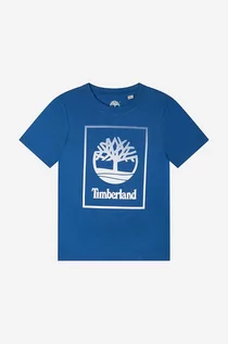 Koszulki dla dziewczynek - Timberland t-shirt bawełniany dziecięcy Short Sleeves Tee-shirt kolor granatowy z nadrukiem - grafika 1