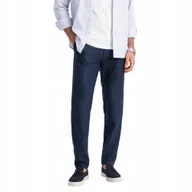 Spodnie męskie - Spodnie męskie klasyczne chino SLIM FIT granatowe V1 OM-PACP-0182 XL - miniaturka - grafika 1