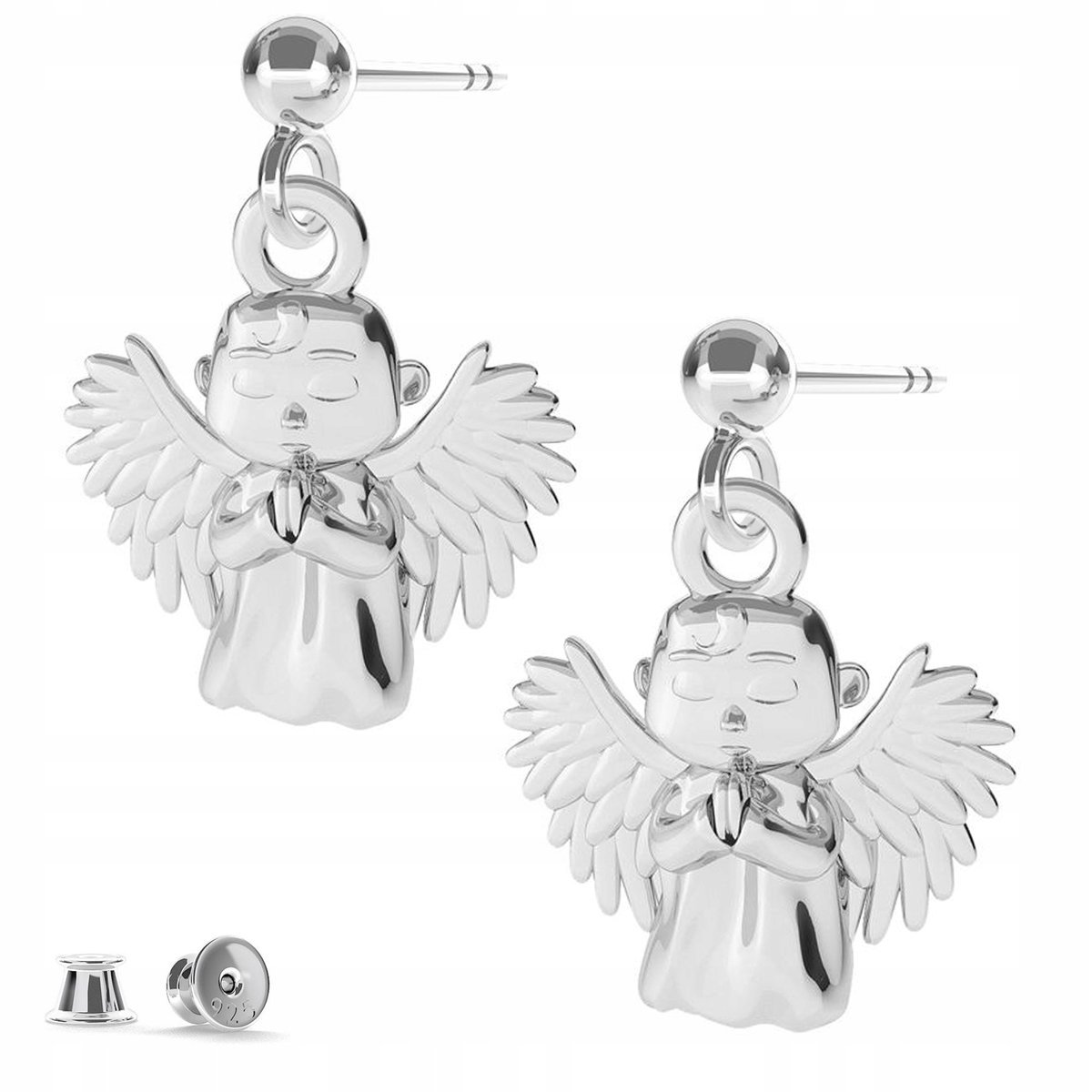 Kolczyki srebrne Anioł Aniołek 925