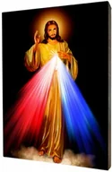 Ikony i obrazy sakralne - Jezus Miłosierny - obraz religijny na desce lipowej - miniaturka - grafika 1