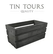 Donice - MAŁA CZARNA DREWNIANA SKRZYNKA NA KWIATY I ZIOŁA 30x18x15 cm - miniaturka - grafika 1