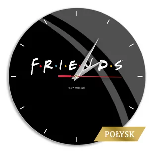 Zegar ścienny z połyskiem Friends 002 Friends Czarny - Zegary - miniaturka - grafika 1